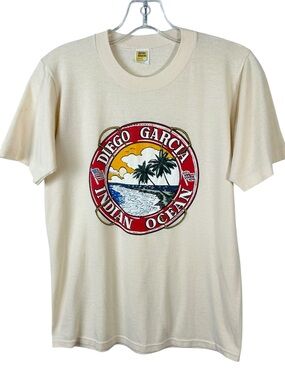 Vintage Late 70's Early 80's Diego Garcia Indian Ocean Single Stitch T Shirt Sm.